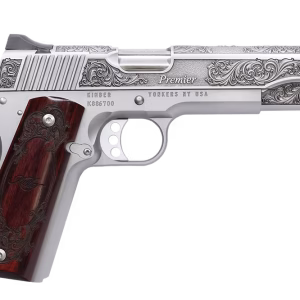 KIMBER 1911 PREMIER 45ACP PISTOL 5" STAINLESS ENGRAVED, ENGRAVED ROSEWOOD GRIP 1-7RD 1 OF 200